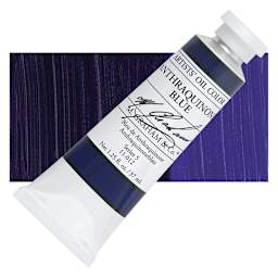 M. Graham Artists' Oil Color - Anthraquinone Blue, 37 ml tube and swatch
