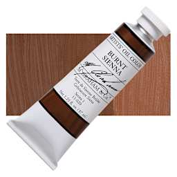 M. Graham Artists' Oil Color - Burnt Sienna, 37 ml tube and swatch