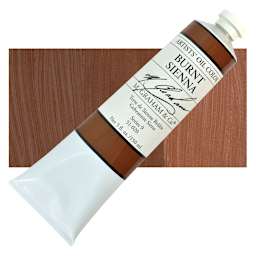 M. Graham Artists' Oil Color - Burnt Sienna, 150 ml tube and swatch