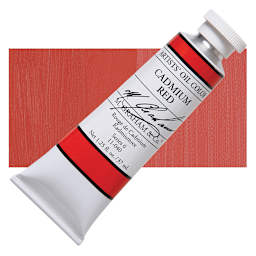 M. Graham Artists' Oil Color - Cadmium Red, 37 ml tube and swatch