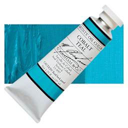 M. Graham Artists' Oil Color - Cobalt Teal, 37 ml tube and swatch