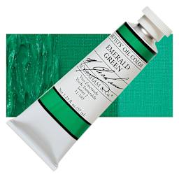 M. Graham Artists' Oil Color - Emerald Green, 37 ml tube and swatch