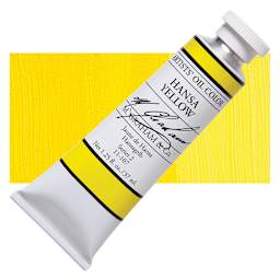 M. Graham Artists' Oil Color - Hansa Yellow, 37 ml tube and swatch
