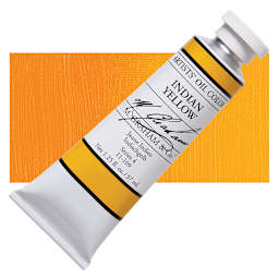 M. Graham Artists' Oil Color - Indian Yellow, 37 ml tube and swatch