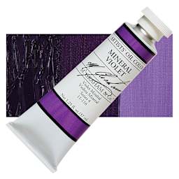 M. Graham Artists' Oil Color - Mineral Violet, 37 ml tube and swatch