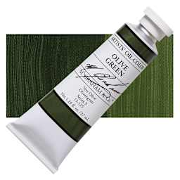 M. Graham Artists' Oil Color - Olive Green, 37 ml tube and swatch