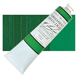 M. Graham Artists' Oil Color - Permanent Green Light, 150 oz tube and swatch