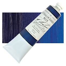 M. Graham Artists' Oil Color - Phthalocyanine Blue, 150 ml tube and swatch