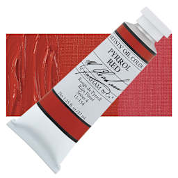 M. Graham Artists' Oil Color - Pyrrol Red, 37 ml tube and swatch