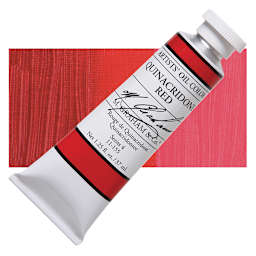 M. Graham Artists' Oil Color - Quinacridone Red, 37 ml tube and swatch