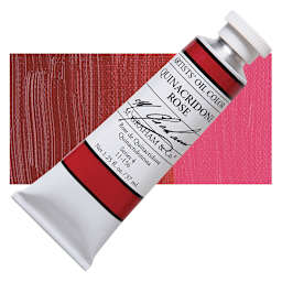 M. Graham Artists' Oil Color - Quinacridone Rose, 37 ml tube and swatch