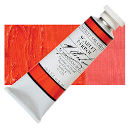 M. Graham Artists' Oil Color - Scarlet Pyrrol, 37 ml tube and swatch