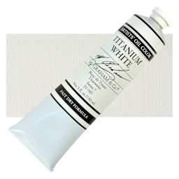M. Graham Artists' Oil Color - Titanium White-Alkyd (Rapid Dry), 150 ml tube and swatch