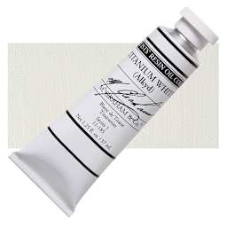 M. Graham Artists' Oil Color - Titanium White-Alkyd (Rapid Dry), 37 ml tube and swatch