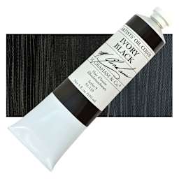 M. Graham Artists' Oil Color - Ivory Black, 150 oz tube and swatch