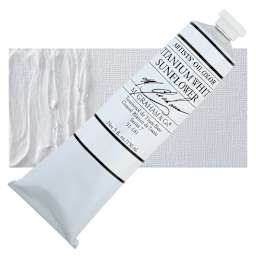 M. Graham Artists' Oil Color - Titanium White Sunflower, 150 ml tube and swatch