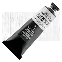 Blockx Artist Oil Color - Titanium-Zinc White, 35 ml tube and swatch