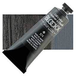 Blockx Artist Oil Color - Mars Black, 35 ml tube and swatch