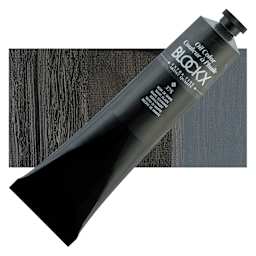 Blockx Artist Oil Color - Mars Black, 200 ml tube and swatch