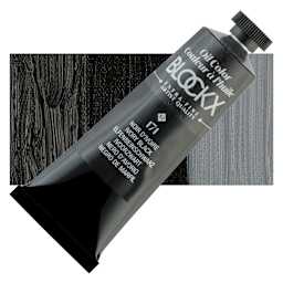 Blockx Artist Oil Color - Ivory Black, 35 ml tube and swatch