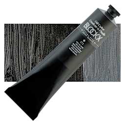 Blockx Artist Oil Color - Vine Black, 200 ml tube and swatch