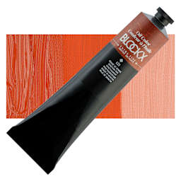 Blockx Artist Oil Color - Venetian Red, 200 ml tube and swatch