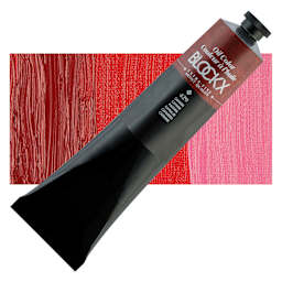 Blockx Artist Oil Color - Carmine, 200 ml Tube and swatch