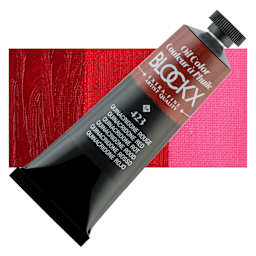 Blockx Artist Oil Color - Quinacridone Red, 35 ml - Tube and Swatch