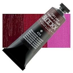 Blockx Artist Oil Color - Quinacridone Magenta, 35 ml - Tube and Swatch