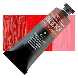 Blockx Artist Oil Color - Crimson Lake, 35 ml Tube and swatch