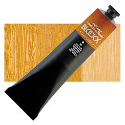 Blockx Artist Oil Color - Yellow Ochre, 200 ml tube and swatch