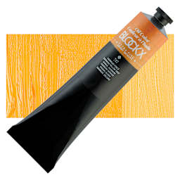 Blockx Artist Oil Color - Cadmium Yellow Deep, 200 ml Tube and swatch
