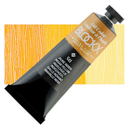 Blockx Artist Oil Color - Indian Yellow, 35 ml tube and swatch