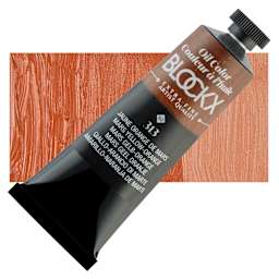 Blockx Artist Oil Color - Mars Yellow Orange, 35 ml tube and swatch