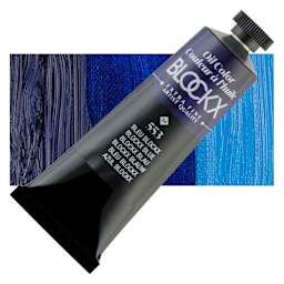 Blockx Artist Oil Color - Blockx Blue, 35 ml Tube and swatch