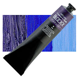 Blockx Artist Oil Color - French Ultramarine Blue Light, 200 ml tube and swatch
