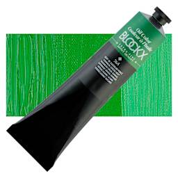 Blockx Artist Oil Color - Cadmium Green Deep, 200 ml Tube and swatch