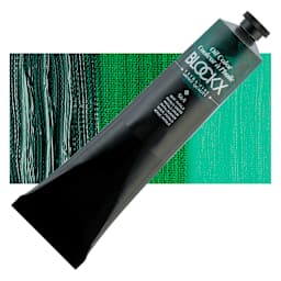 Blockx Artist Oil Color - Phthalo Green, 200 ml tube and swatch