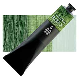 Blockx Artist Oil Color - Green Earth, 200 ml tube and swatch