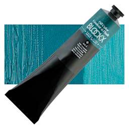 Blockx Artist Oil Color - Turquoise Green, 200 ml tube and swatch