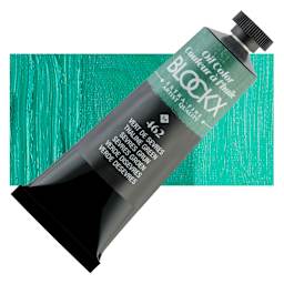 Blockx Artist Oil Color - Thaline Green, 35 ml tube and swatch