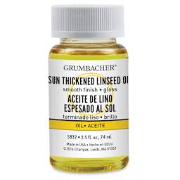 Grumbacher Sun-Thickened Linseed Oil - Front of 2.5 oz bottle