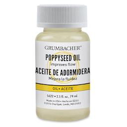 Grumbacher Poppyseed Oil - Front view of 2.5 oz Bottle