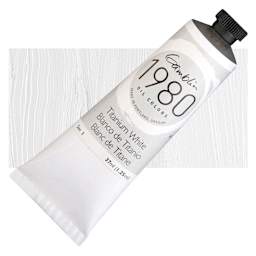 Gamblin 1980 Oil Paint - Titanium White, 37 ml tube and swatch