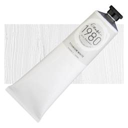 Gamblin 1980 Oil Paint - Titanium White, 150 ml tube and swatch