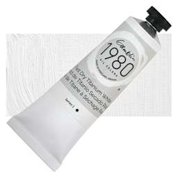 Gamblin 1980 Fast Dry Oil Paint - Titanium White, 37 ml tube and swatch