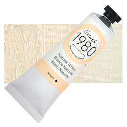 Gamblin 1980 Oils - Natural White, 37 ml tube and swatch