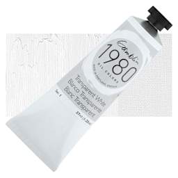 Gamblin 1980 Oil Paint - Transparent White, 37 ml tube and swatch