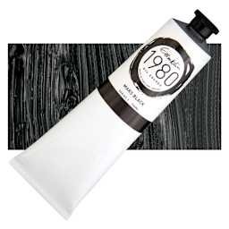 Gamblin 1980 Oil Paint - Mars Black, 150 ml tube and swatch