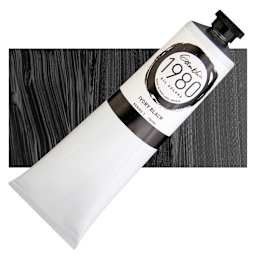 Gamblin 1980 Oil Paint - Ivory Black, 150 ml tube and swatch